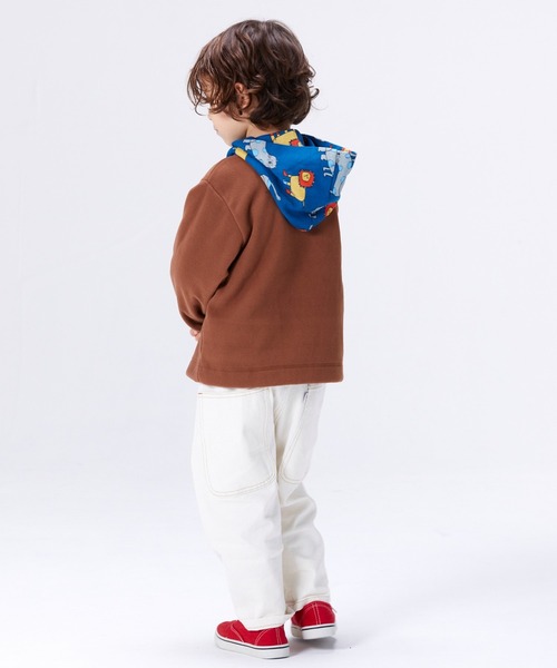 Life Support Products（ライフサポートプロダクツ）の「リサイクルフリースカーディガン（90～150cm）（カーディガン/ボレロ・キッズ・ブルー/ライトブルー/ブラウン・110/100/90/150/130/140/120）」の6枚目の写真