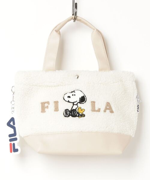 PEANUTS（ピーナッツ）の「FILA×PEANUTSコラボ スヌーピーボアミニトートバッグ（トートバッグ）」 - WEAR