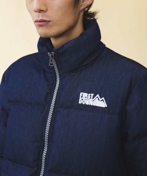 FIRST DOWN(ファーストダウン)の「First Down/ファーストダウン DENIM BUBBLE DOWN JKT ダウンジャケット(ダウンジャケット/コート・メンズ・ブルー/ワンウォッシュ・M/XL/L)」の4枚目の写真