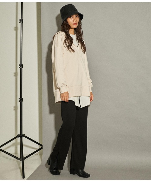 ANAP(アナップ)の「ワッフルスリットセミフレアパンツ(その他パンツ・レディース・イエロー×グリーン/ブラウン/アイボリー/ブラック・FREE)」の10枚目の写真