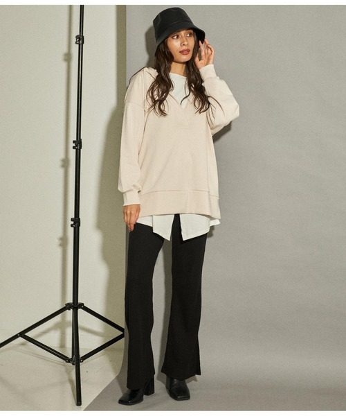 ANAP(アナップ)の「ワッフルスリットセミフレアパンツ(その他パンツ・レディース・イエロー×グリーン/ブラウン/アイボリー/ブラック・FREE)」の11枚目の写真