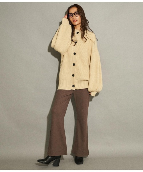 ANAP(アナップ)の「ワッフルスリットセミフレアパンツ(その他パンツ・レディース・イエロー×グリーン/ブラウン/アイボリー/ブラック・FREE)」の12枚目の写真