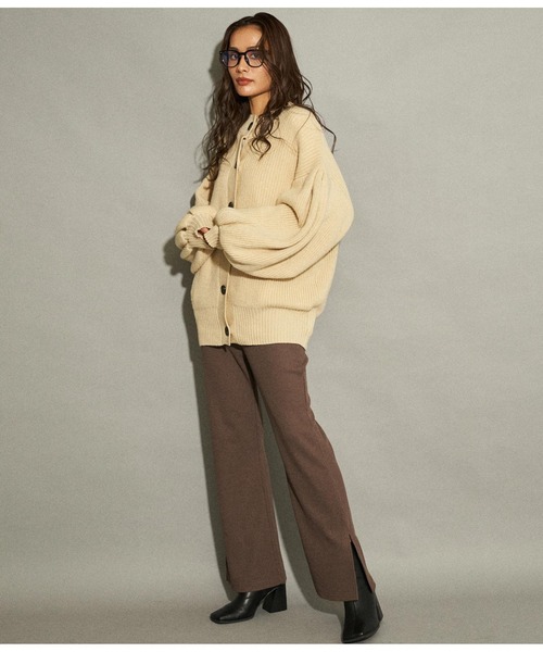 ANAP(アナップ)の「ワッフルスリットセミフレアパンツ(その他パンツ・レディース・イエロー×グリーン/ブラウン/アイボリー/ブラック・FREE)」の13枚目の写真