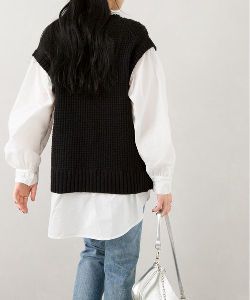 SpRay（スプレイ）の「ケーブルドッキングベスト（ベスト・レディース・ブラック/ベージュ・FREE）」の13枚目の写真