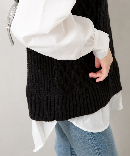 SpRay（スプレイ）の「ケーブルドッキングベスト（ベスト・レディース・ブラック/ベージュ・FREE）」の17枚目の写真