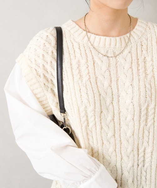 SpRay（スプレイ）の「ケーブルドッキングベスト（ベスト・レディース・ブラック/ベージュ・FREE）」の5枚目の写真