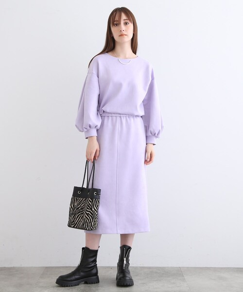 INDIVI（インディヴィ）の「【SETUP可能】スエードライク ストレートスカート（スカート・レディース・ナチュラル/ライトパープル/キャメル・03/13/15 /36/38/40/17/19/12/05）」の5枚目の写真