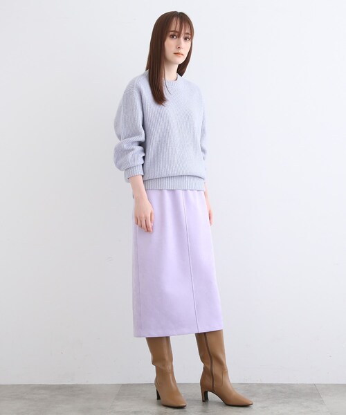 INDIVI（インディヴィ）の「【SETUP可能】スエードライク ストレートスカート（スカート・レディース・ナチュラル/ライトパープル/キャメル・03/13/15 /36/38/40/17/19/12/05）」の7枚目の写真
