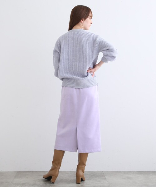 INDIVI（インディヴィ）の「【SETUP可能】スエードライク ストレートスカート（スカート・レディース・ナチュラル/ライトパープル/キャメル・03/13/15 /36/38/40/17/19/12/05）」の8枚目の写真