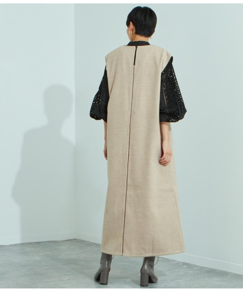 Settimissimo（セッティミッシモ）の「キーネックパイピングワンピース（ワンピース・レディース・ブラウン/ベージュ・M）」の7枚目の写真