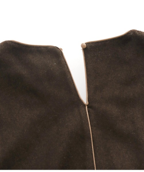 Settimissimo（セッティミッシモ）の「キーネックパイピングワンピース（ワンピース・レディース・ブラウン/ベージュ・M）」の13枚目の写真