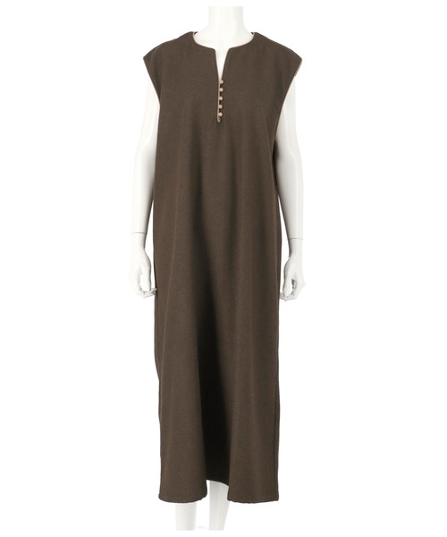 Settimissimo（セッティミッシモ）の「キーネックパイピングワンピース（ワンピース・レディース・ブラウン/ベージュ・M）」の8枚目の写真