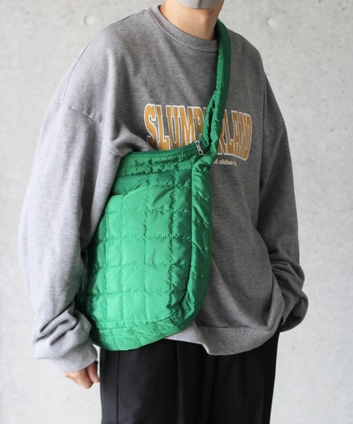 y/m by れぽすけ（イムバイレポスケ）の「キルティングショルダーBAG（ショルダーバッグ・メンズ・グリーン/ブラック・FREE）」の2枚目の写真