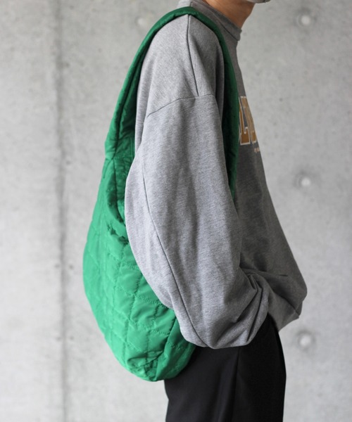 y/m by れぽすけ（イムバイレポスケ）の「キルティングショルダーBAG（ショルダーバッグ・メンズ・グリーン/ブラック・FREE）」の9枚目の写真