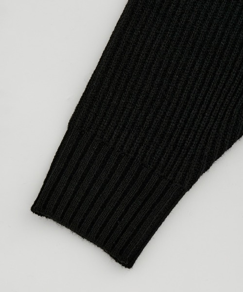 ADAM ET ROPE'（アダムエロペ）の「ウール混 ビッグシルエット 畦カーディガン/ユニセックス（カーディガン/ボレロ・メンズ・ブラック/ライトグリーン/パープル系その他3・M/L）」の13枚目の写真