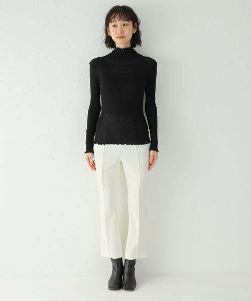 VERMEIL par iena(ヴェルメイユパーイエナ)の「【TOQUE/トック】針抜き スムス ハイネックプルオーバー(Tシャツ/カットソー・レディース・ブラック・FREE)」の18枚目の写真