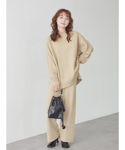 AMERICAN HOLIC（アメリカンホリック）の「【SET】ニットプルオーバー+ニットパンツ（ニット/セーター・レディース・ブラック/ライトベージュ・M/L）」の10枚目の写真