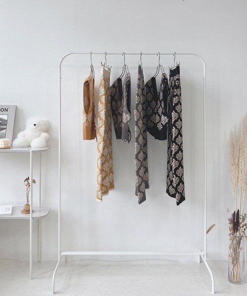 AS KNOW AS plus（アズノゥアズプラス）の「♪ダマスク柄ニットスカート（スカート・レディース・ブラック/チャコールグレー/イエロー・FREE）」の13枚目の写真