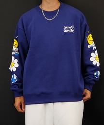 SMILEY FACE（スマイリーフェイス）の「【GROOVY STORE】スマイル 袖ロゴワイドスウェットクルー裏起毛（Tシャツ/カットソー・メンズ）」