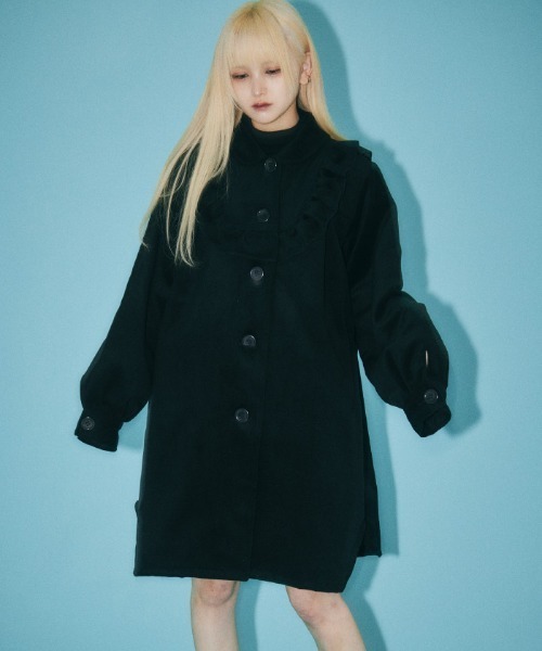 axes femme(アクシーズファム)の「ラウンドフリルコート(その他アウター・レディース・ブラック・1/0)」の4枚目の写真