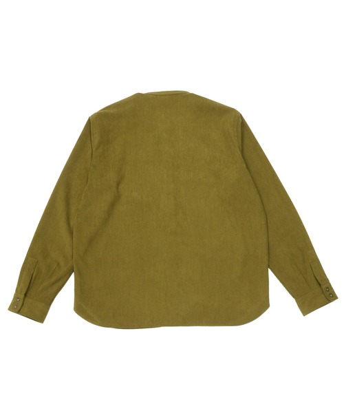 Pitta Re:)（ピッタリ）の「ショートラウンドテール スタンドカラー 長袖コーデュロイシャツ（シャツ/ブラウス・レディース・アイボリー/カーキオリーブ/ダークオレンジ・M/L/LL）」の8枚目の写真