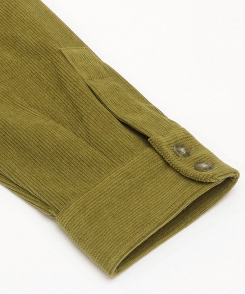 Pitta Re:)（ピッタリ）の「ショートラウンドテール スタンドカラー 長袖コーデュロイシャツ（シャツ/ブラウス・レディース・アイボリー/カーキオリーブ/ダークオレンジ・M/L/LL）」の14枚目の写真