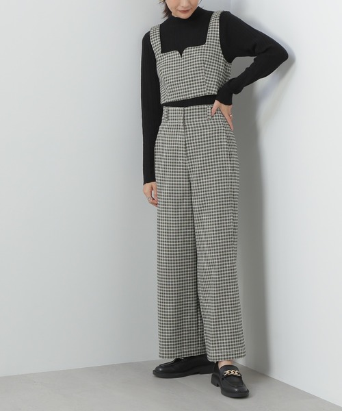 N.（N. Natural Beauty Basic）（エヌエヌナチュラルビューティーベーシック）の「◆サイドプリーツバギーパンツ（スラックス・レディース・ブラック/チェック・MEDIUM）」の2枚目の写真