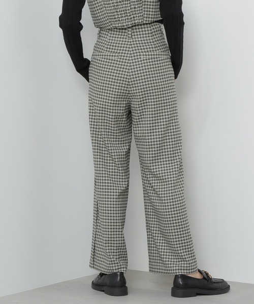 N.（N. Natural Beauty Basic）（エヌエヌナチュラルビューティーベーシック）の「◆サイドプリーツバギーパンツ（スラックス・レディース・ブラック/チェック・MEDIUM）」の9枚目の写真