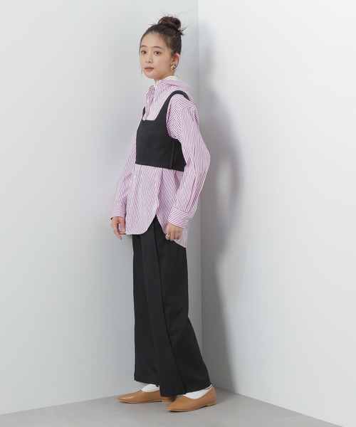 N.（N. Natural Beauty Basic）（エヌエヌナチュラルビューティーベーシック）の「◆サイドプリーツバギーパンツ（スラックス・レディース・ブラック/チェック・MEDIUM）」の5枚目の写真