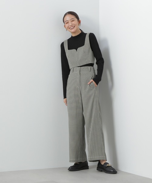 N.（N. Natural Beauty Basic）（エヌエヌナチュラルビューティーベーシック）の「◆サイドプリーツバギーパンツ（スラックス・レディース・ブラック/チェック・MEDIUM）」の6枚目の写真