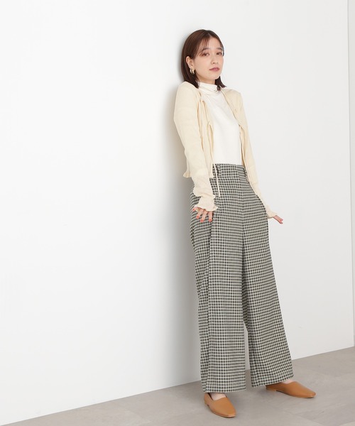 N.（N. Natural Beauty Basic）（エヌエヌナチュラルビューティーベーシック）の「◆サイドプリーツバギーパンツ（スラックス・レディース・ブラック/チェック・MEDIUM）」の20枚目の写真