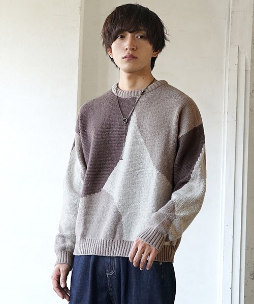 053【人気即完売品】ハフ☆ビッグロゴ　最高デザイン　クルーネックニット 楽天市場】B ONE SOUL ビーワンソウル バックビッグロゴ ニット