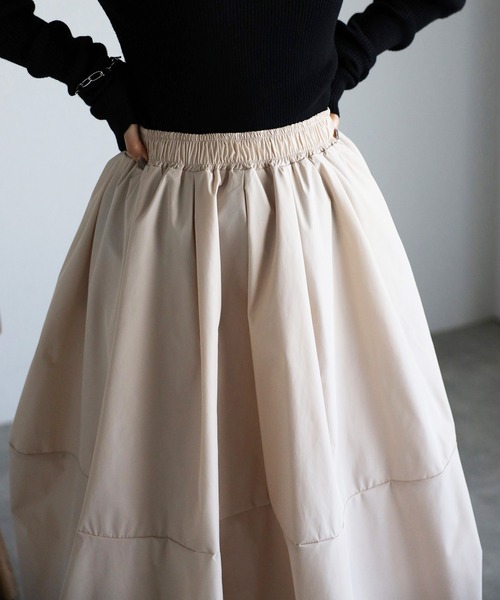 Bonjour Sagan（ボンジュールサガン）の「コクーンスカート（スカート・レディース・ブラック/ライトベージュ・FREE）」の21枚目の写真