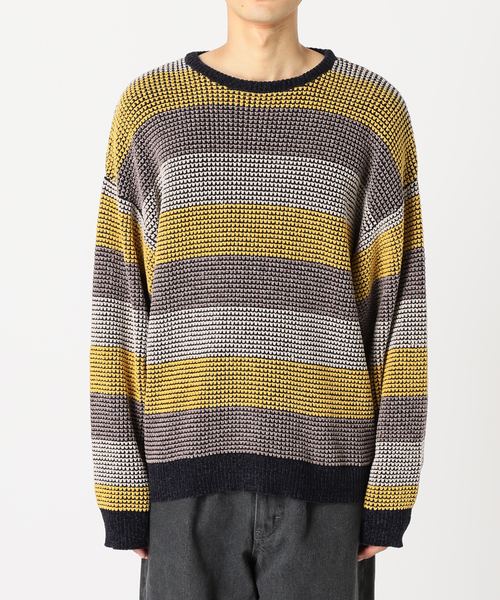 JOURNAL STANDARD relume（ジャーナルスタンダード　レリューム）の「モールワッフルボーダー クルーネックニット（ニット/セーター・メンズ・ベージュ/ネイビー/アイボリー・MEDIUM/LARGE）」の14枚目の写真