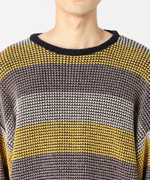 JOURNAL STANDARD relume（ジャーナルスタンダード　レリューム）の「モールワッフルボーダー クルーネックニット（ニット/セーター・メンズ・ベージュ/ネイビー/アイボリー・MEDIUM/LARGE）」の18枚目の写真