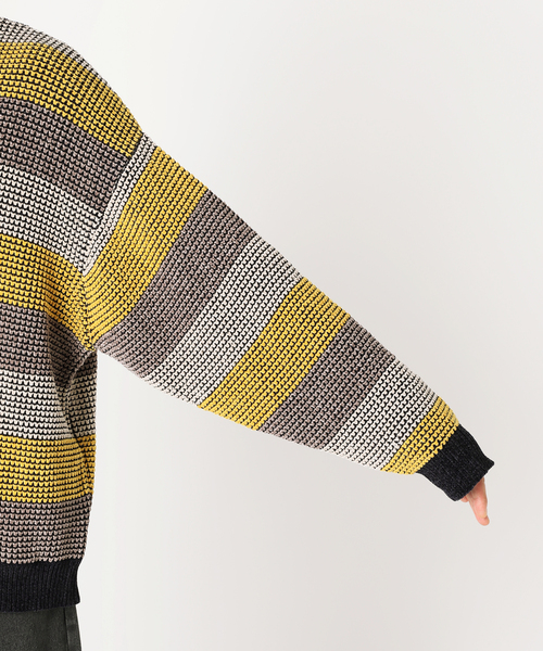 JOURNAL STANDARD relume（ジャーナルスタンダード　レリューム）の「モールワッフルボーダー クルーネックニット（ニット/セーター・メンズ・ベージュ/ネイビー/アイボリー・MEDIUM/LARGE）」の19枚目の写真