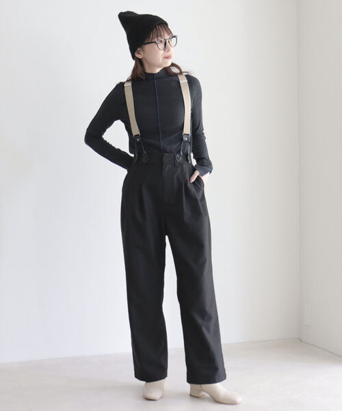fredy emue(フレディエミュ)の「サスペンダー付きパンツ(スラックス・レディース・ブラック/グレー・36/38)」の7枚目の写真