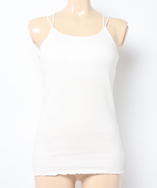 mysty woman（ミスティウーマン）の「カップツキインナーキャミ　183867（キャミソール・レディース・オフホワイト/ブラック/ライトベージュ・FREE）」の9枚目の写真