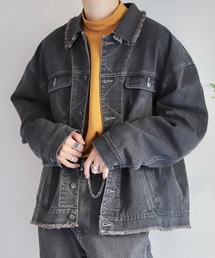 WONDER WONDER | ダメージデニムジャケット / OVERSIZED DENIM JKT【セットアップ対応】(デニムジャケット)