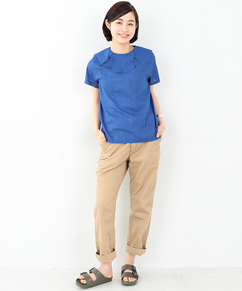 BEAMS BOY(ビームスボーイ)の「○BEAMS BOY / 2重襟 ブロード Wバックボタン ブラウス(シャツ/ブラウス・レディース・ホワイト/カーキ/ブルー・ONE SIZE)」の20枚目の写真