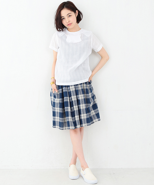 BEAMS BOY(ビームスボーイ)の「○BEAMS BOY / 2重襟 ブロード Wバックボタン ブラウス(シャツ/ブラウス・レディース・ホワイト/カーキ/ブルー・ONE SIZE)」の21枚目の写真