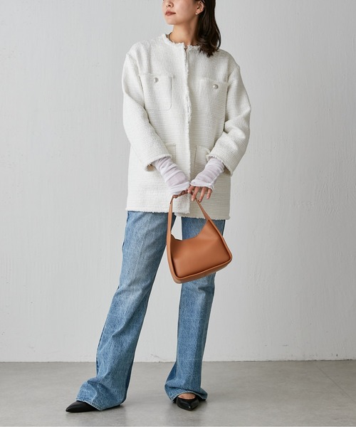 GALLARDAGALANTE（ガリャルダガランテ）の「【WEB限定/リバイバル】ツイードクルーネックジャケット（ノーカラージャケット・レディース・ホワイト/ブラック/アイボリー・FREE）」の11枚目の写真