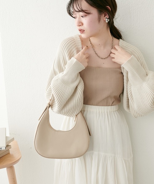 natural couture（ナチュラルクチュール）の「ショートボレロカーディガン（カーディガン/ボレロ・レディース・ライトベージュ/ベージュ/ブラック・FREE）」の16枚目の写真