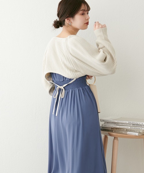 natural couture（ナチュラルクチュール）の「ショートボレロカーディガン（カーディガン/ボレロ・レディース・ライトベージュ/ベージュ/ブラック・FREE）」の21枚目の写真