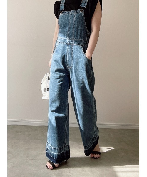 Yucca(ユッカ)の「デニムオーバーオール(MEKKE 低身長向け)(サロペット/オーバーオール・レディース・サックスブルー/ブルー・SMALL/MEDIUM/X-SMALL)」の15枚目の写真