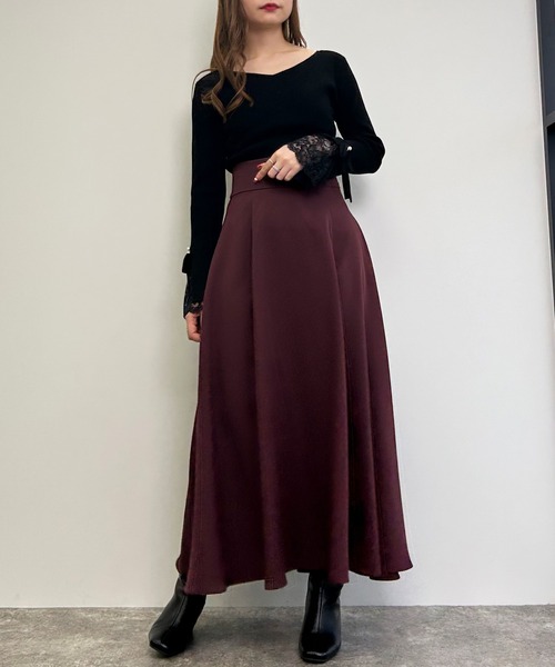 INGNI（イング）の「フレアスリーブレースニット（Tシャツ/カットソー・レディース・ブラック/オフホワイト/ピンク・M）」の14枚目の写真