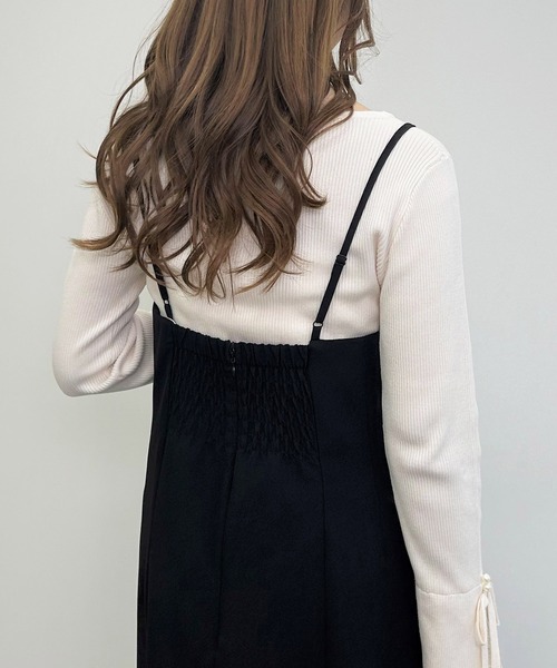 INGNI（イング）の「フレアスリーブレースニット（Tシャツ/カットソー・レディース・ブラック/オフホワイト/ピンク・M）」の15枚目の写真