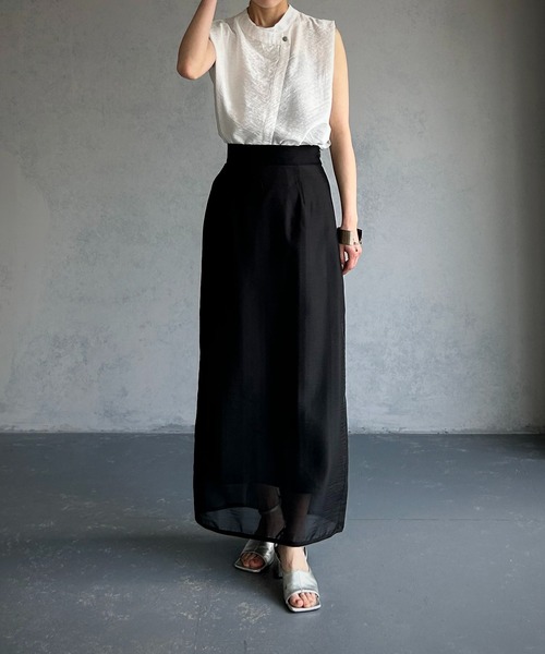 &g'aime（アンジェム）の「【&g’aime】しわ加工ノースリーブブラウス（シャツ/ブラウス・レディース・ブラック/ホワイト/グリーン・FREE）」の19枚目の写真