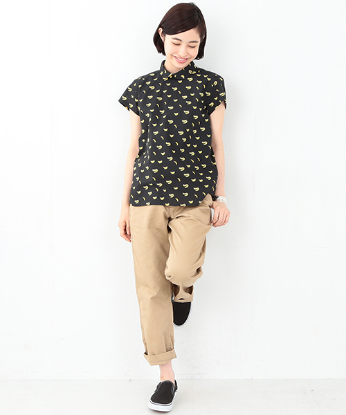 BEAMS BOY（ビームスボーイ）の「ΠBEAMS BOY / バナナ柄 バックボタンブラウス（シャツ/ブラウス・レディース・ホワイト/ブラック/ブルー系その他・ONE SIZE）」の20枚目の写真