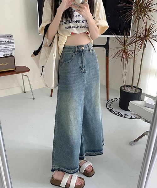 meJane(ミージェーン)の「ヴィンテージライクデニムロングスカート(デニムスカート・レディース・ブルー・S/M/L)」の16枚目の写真